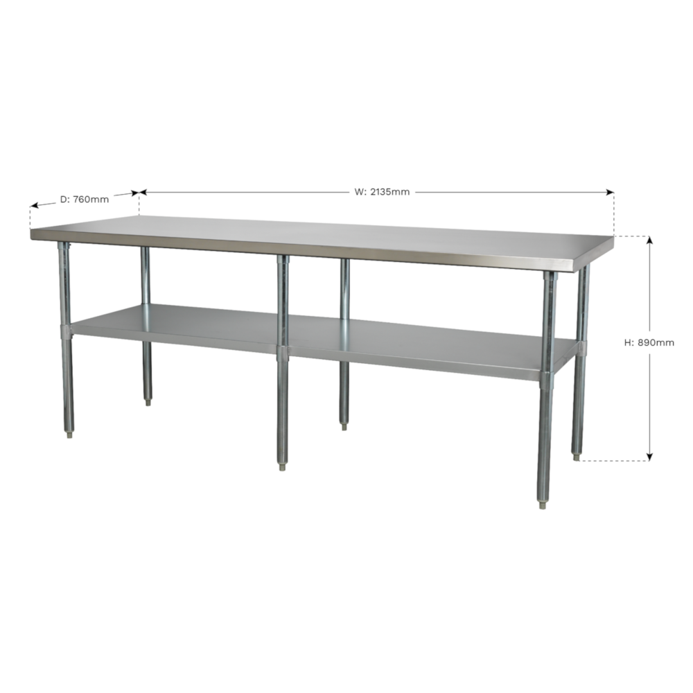 Sealey AP2184SS Stainless Steel Worktop Garage Workshop Workbench 2135mm
