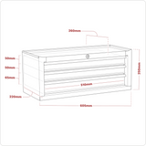 Sealey 3 Drawer Mid-Box with Ball-Bearing Slides - Red - A
