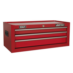 Sealey AP223 American Pro 3 Drawer Middle Add On Tool Chest Storage Box with Ball Bearing Slides Red