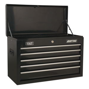 Sealey AP225B American Pro 5 Drawer Top Tool Chest Storage Box with Ball-Bearing Slides Black