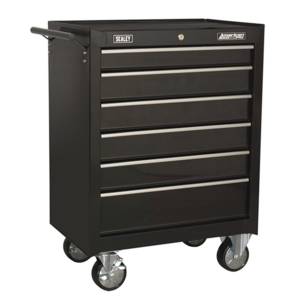 Sealey AP226B American Pro 6 Drawer Roller Tool Cabinet Storage Box with Ball Bearing Slides Black