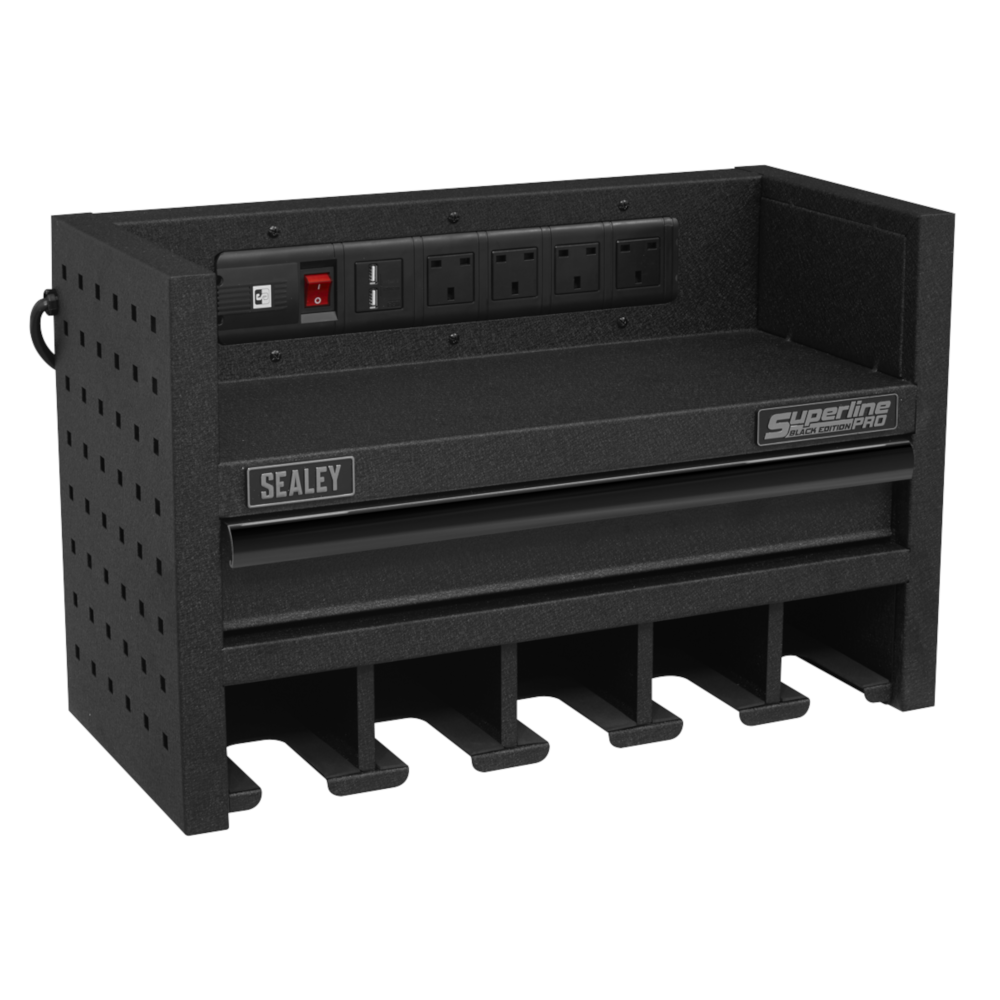 Sealey AP22SRBE Superline Pro Heavy-Duty Power Tool Storage Garage Workshop Racking with Drawer & Power Socket Strip
