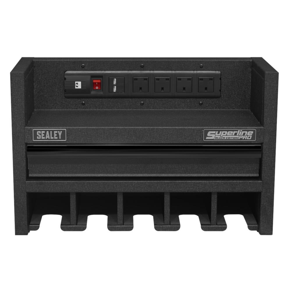 Sealey AP22SRBE Superline Pro Heavy-Duty Power Tool Storage Garage Workshop Racking with Drawer & Power Socket Strip