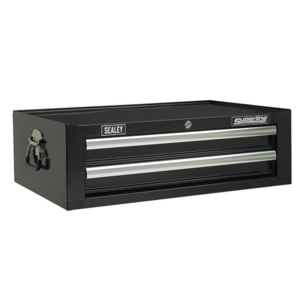 Sealey AP26029TB Superline Pro 2 Drawer Middle Add On Tool Chest Storage Box with Ball Bearing Slides Black