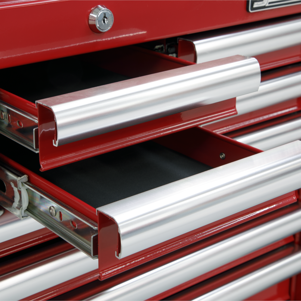 Sealey AP33109 10 Drawer Superline Pro Top Tool Chest Storage Box with Ball Bearing Slides Red