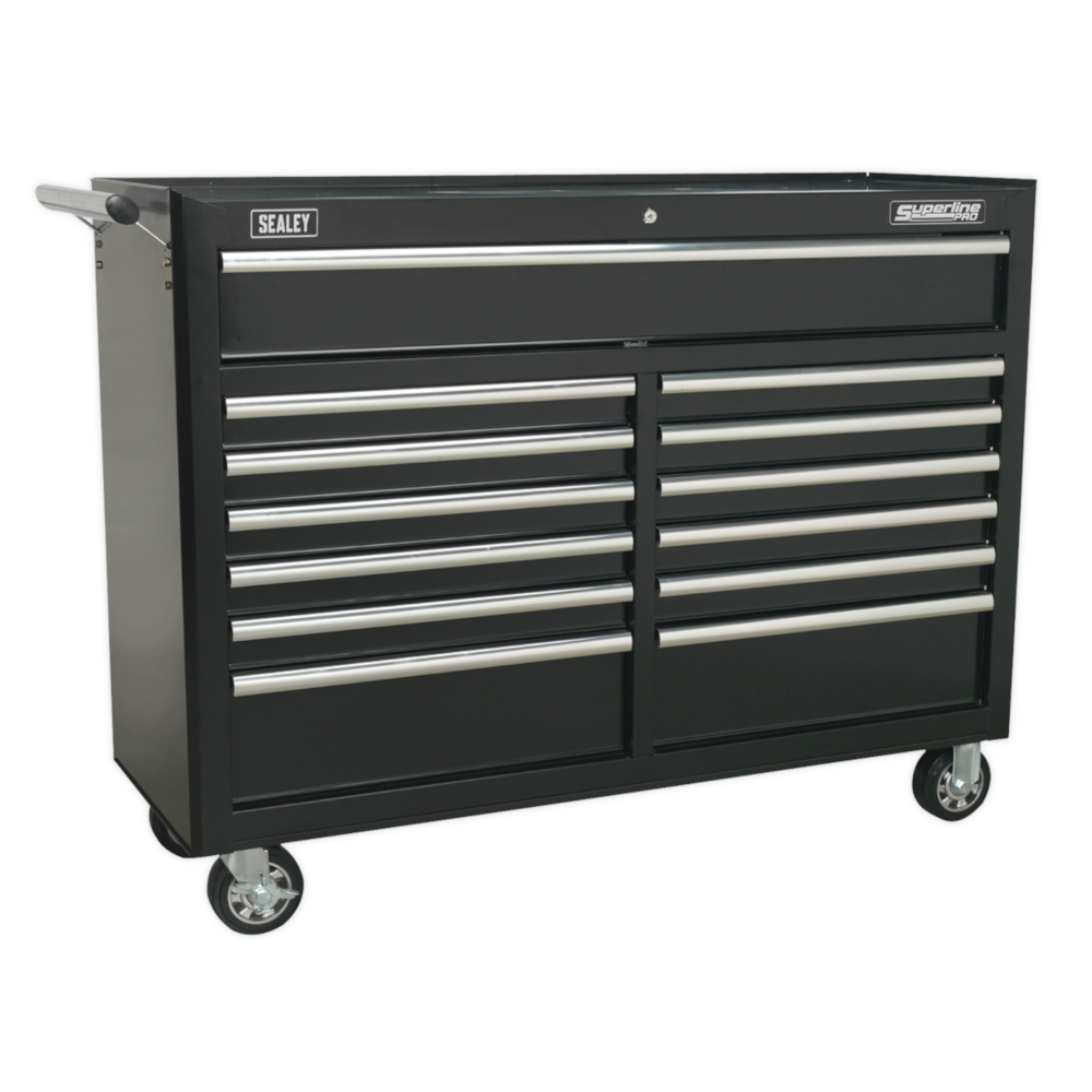 Sealey AP5213TB Superline Pro 13 Drawer Roller Tool Cabinet Storage Box with Ball Bearing Runner Slides Black