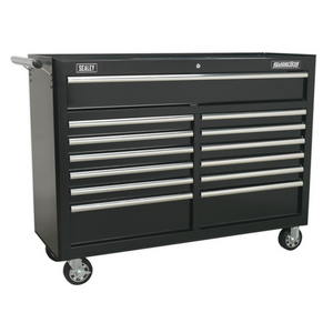 Sealey AP5213TB Superline Pro 13 Drawer Roller Tool Cabinet Storage Box with Ball Bearing Runner Slides Black