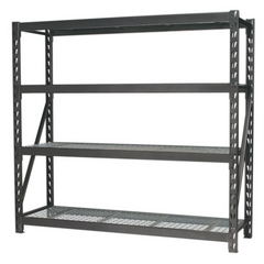 Sealey AP6572 Heavy Duty Steel Garage Workshop Racking Storage Shelving Unit with 4 Mesh Shelves 640kg Capacity Per Level
