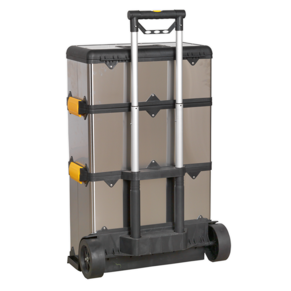 Sealey AP855 3 Compartment Mobile Stainless Steel Composite Wheeled Tool Storage Box