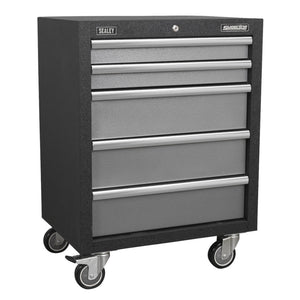Sealey APMS58 Superline Pro Modular Heavy-Duty 5 Drawer Floor Mounted Tool Storage Box Garage Workshop Cabinet Unit 650mm