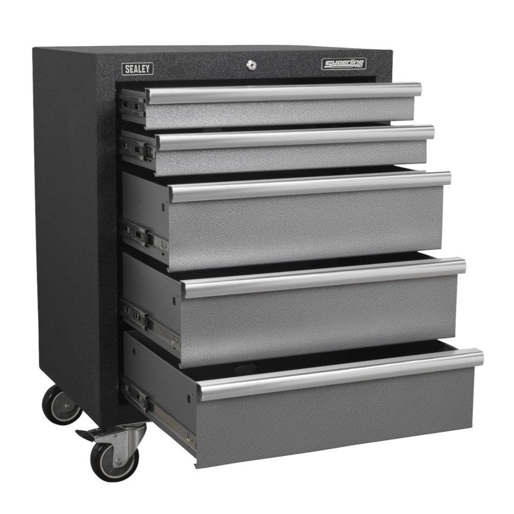 Sealey APMS58 Superline Pro Modular Heavy-Duty 5 Drawer Floor Mounted Tool Storage Box Garage Workshop Cabinet Unit 650mm