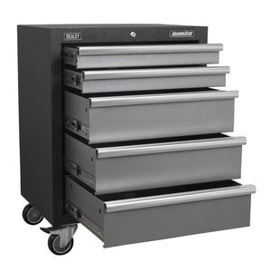 Sealey APMS58 Superline Pro Modular Heavy-Duty 5 Drawer Floor Mounted Tool Storage Box Garage Workshop Cabinet Unit 650mm