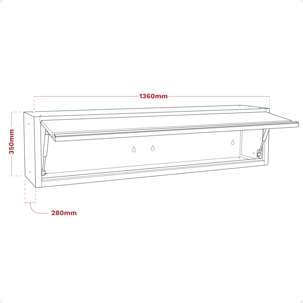 Sealey APMS68 Superline Pro Modular Heavy-Duty Wall Mounted Tool Storage Box Garage Workshop Cabinet Unit 1360mm
