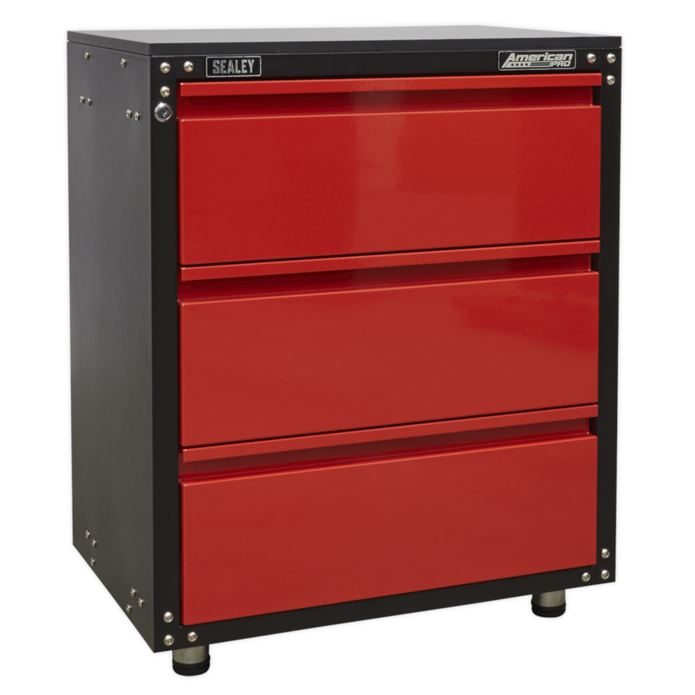 Sealey APMS82 American Pro Modular Heavy-Duty Floor Mounted&nbsp;Tool Storage Box Garage Workshop Cabinet with Worktop 665mm
