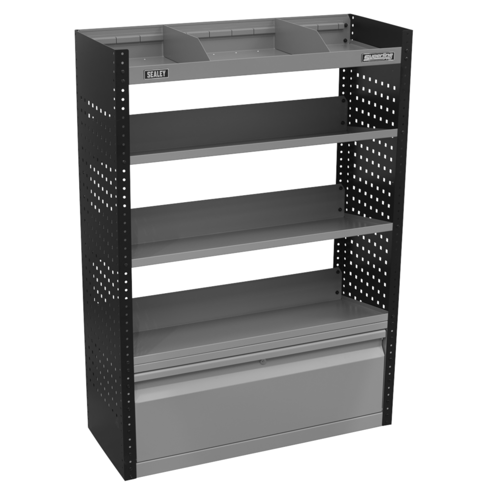 Sealey APMSVCOMBO2 Superline Pro Modular Slanted Shelf Tool Organizer Van Storage Unit System