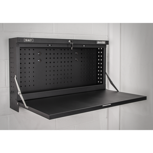 Sealey APWMW01 Wall Mounted Steel Folding Garage Workshop Workbench 900mm