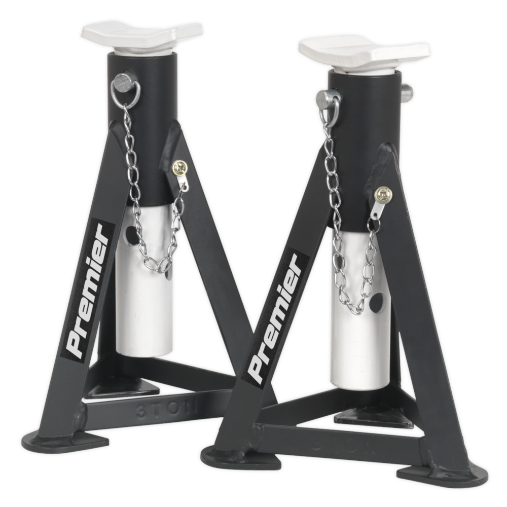 Sealey AS3 Axle Stands 3 Tonne Workshop Garage Vehicle Lift Stand Pair White