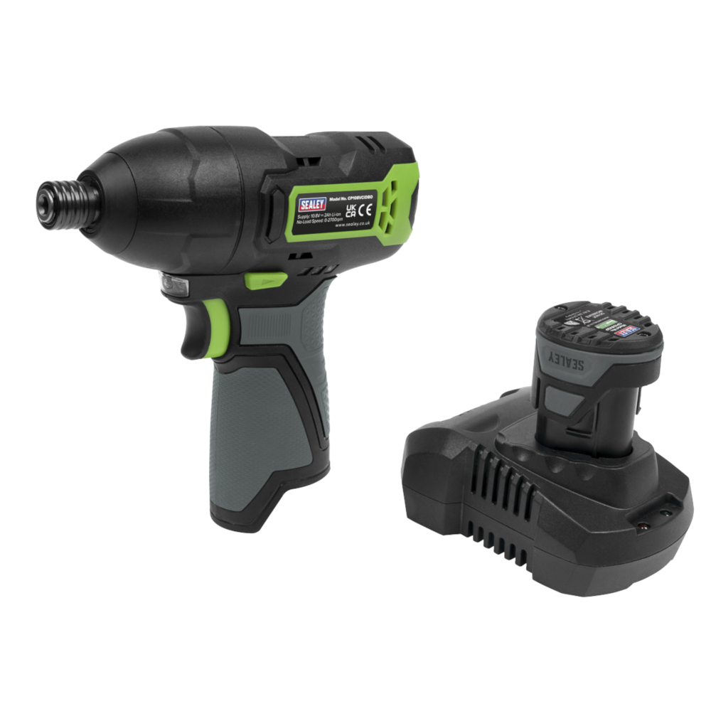Sealey CP108VCID SV10.8 Series 1/4" Hex Cordless Impact Driver 10.8V with 2.0Ah Battery & Charger