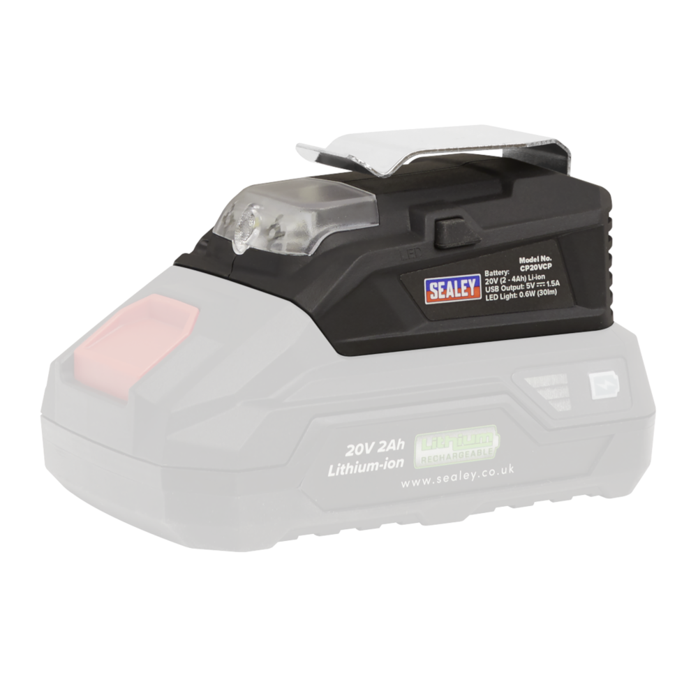 Sealey CP20VCP SV20 Series LED Light USB Charge Port 20V