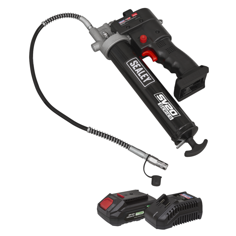 Sealey CP20VGRGKIT1 SV20 Series Cordless Grease Lubrication Gun 20V with 2.0Ah Battery & Charger
