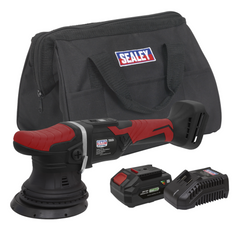 Sealey CP20VOPKIT SV20 Series Cordless Orbital Polisher 125mm Kit 20V with 1 x 4.0Ah Battery, Charger & Carry Bag