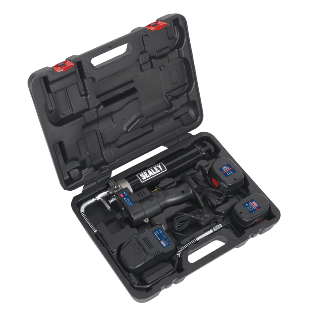 Sealey CPG12V Professional Cordless Grease Lubrication Gun 12V with 1 x 2.0Ah Batteries