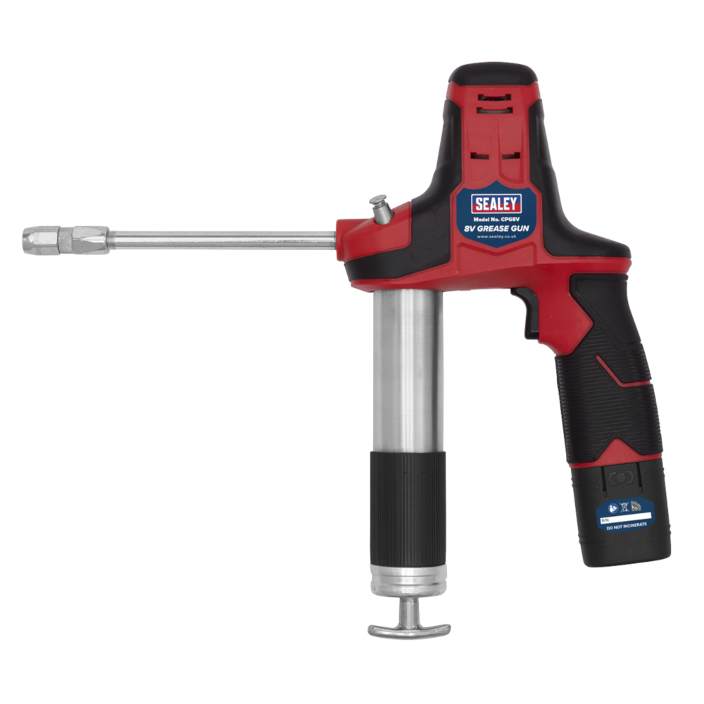 Sealey CPG8V Professional Cordless Grease Lubrication Gun 8V with 1 x 2.0Ah Battery