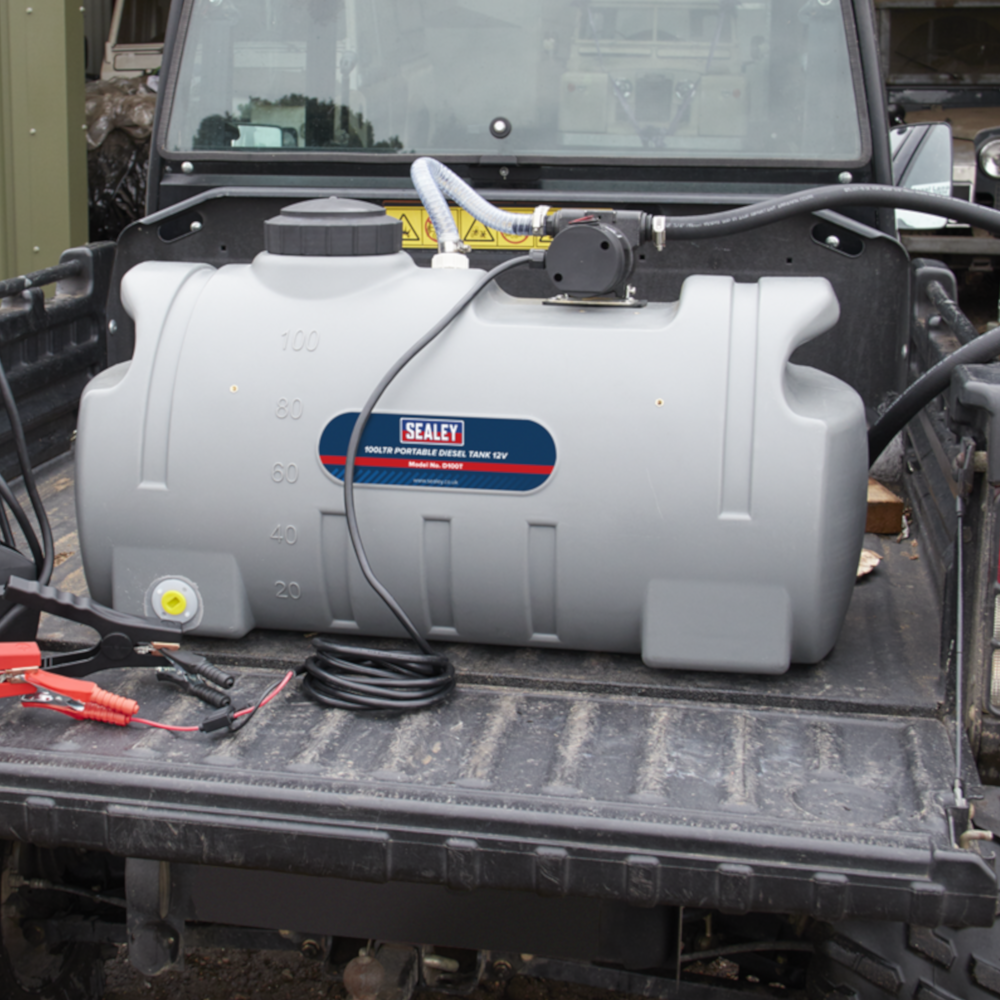 Sealey D100T Portable Mobile 100 Litre Diesel Fuel Tank Dispenser with 12V Electric Pump