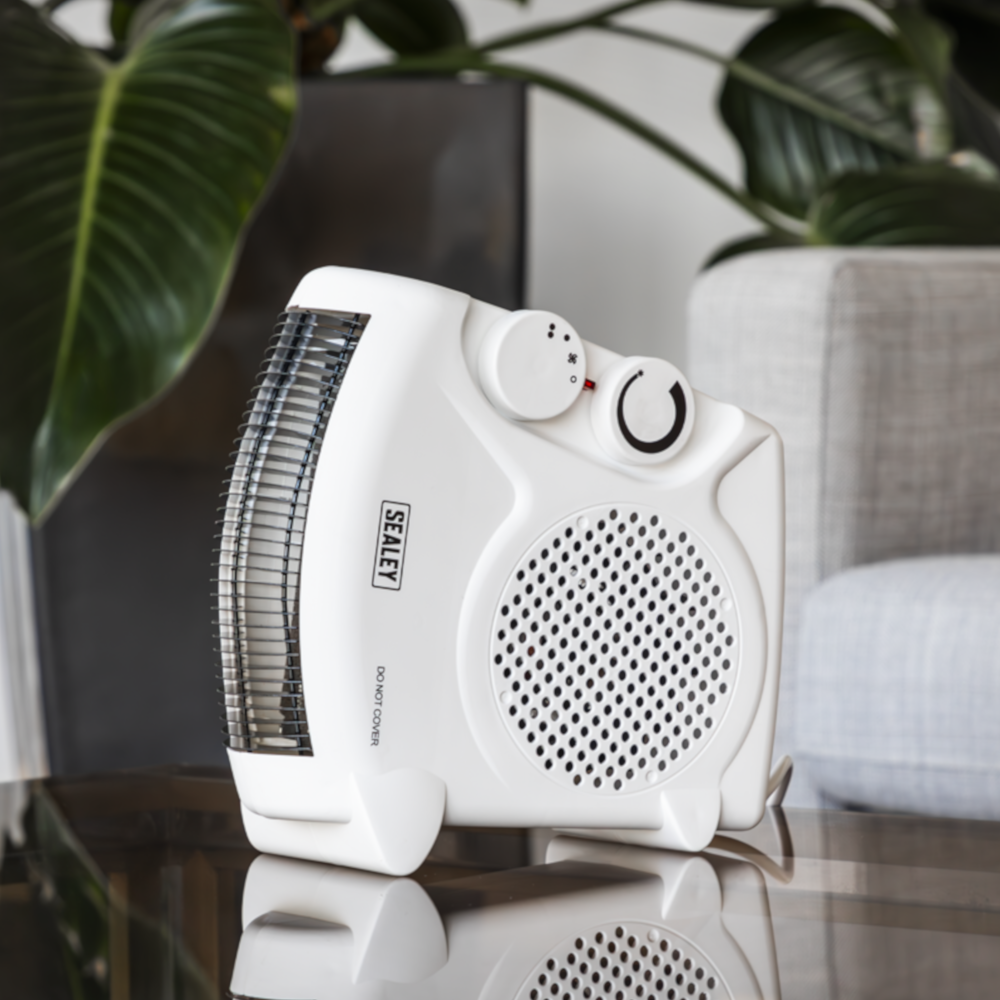 Sealey FH2010 Portable Electric Fan Heater with 2 Heat Settings, Thermostat 2000W, 230V 13A