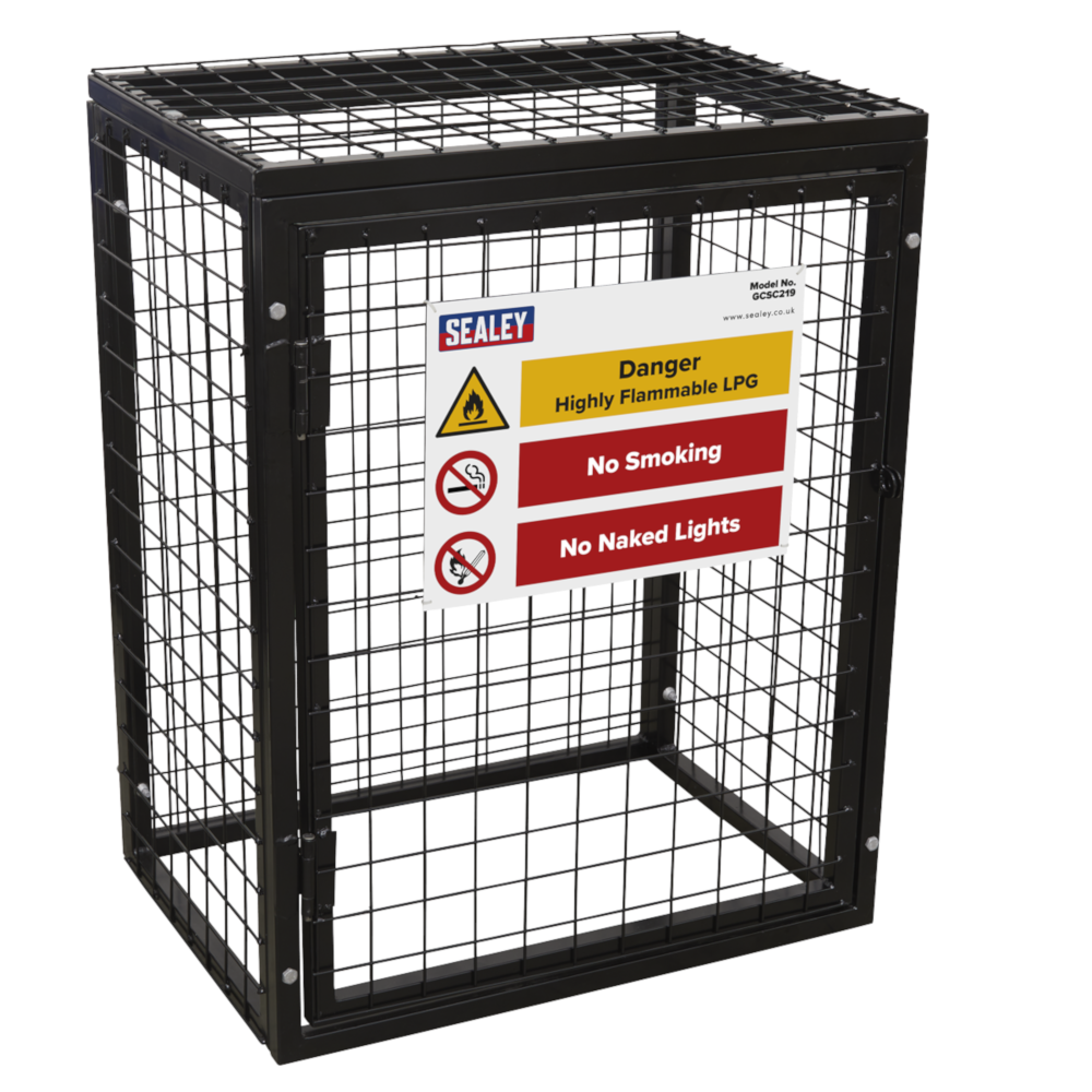 Sealey GCSC219 Propane Butane Gas Bottle Cylinder Safety Storage Cage for 2 x 19kg Cylinders