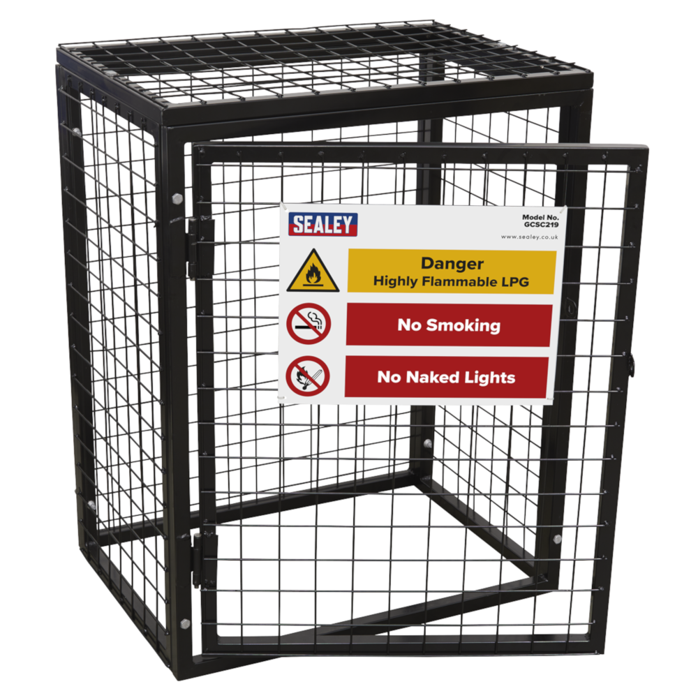 Sealey GCSC219 Propane Butane Gas Bottle Cylinder Safety Storage Cage for 2 x 19kg Cylinders