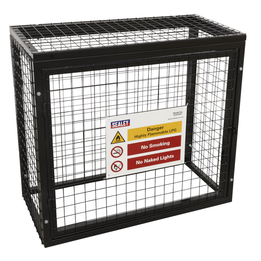 Sealey GCSC247 Propane Butane Gas Bottle Cylinder Safety Storage Cage for 2 x 47kg Cylinders