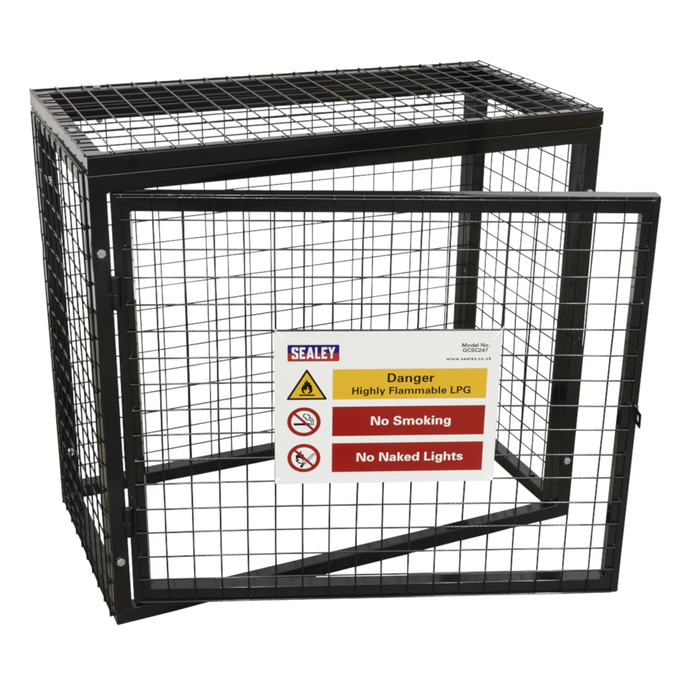 Sealey GCSC247 Propane Butane Gas Bottle Cylinder Safety Storage Cage for 2 x 47kg Cylinders