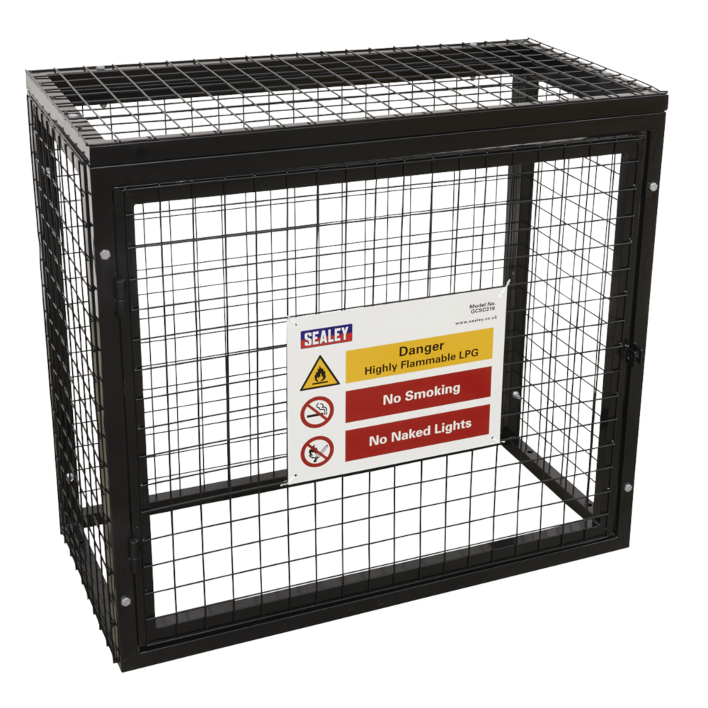 Sealey GCSC319 Propane Butane Gas Bottle Cylinder Safety Storage Cage for 3 x 19kg Cylinders