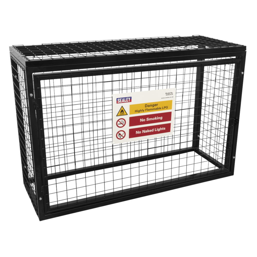 Sealey GCSC419 Propane Butane Gas Bottle Cylinder Safety Storage Cage for 4 x 19kg Cylinders