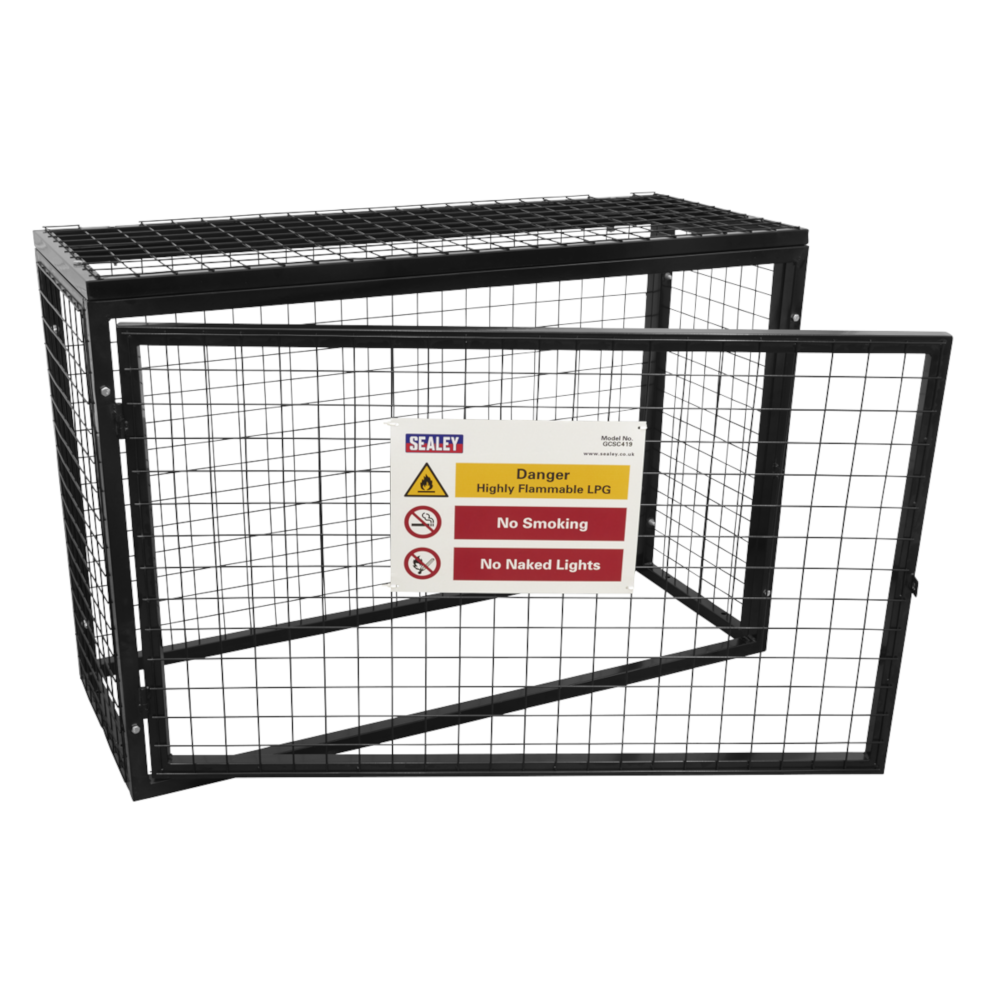 Sealey GCSC419 Propane Butane Gas Bottle Cylinder Safety Storage Cage for 4 x 19kg Cylinders