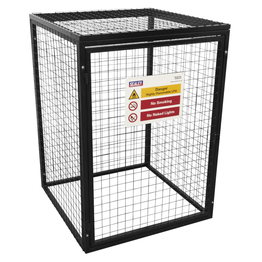 Sealey GCSC447 Propane Butane Gas Bottle Cylinder Safety Storage Cage for 4 x 47kg Cylinders