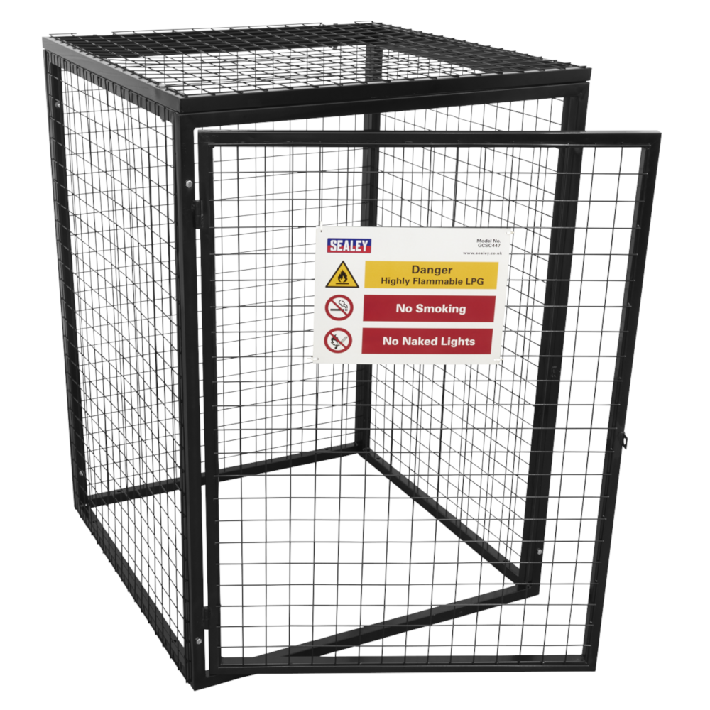 Sealey GCSC447 Propane Butane Gas Bottle Cylinder Safety Storage Cage for 4 x 47kg Cylinders