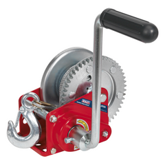 Sealey GWC1200B Geared Recovery Hand Cable Winch with Brake and Cable 540kg Capacity