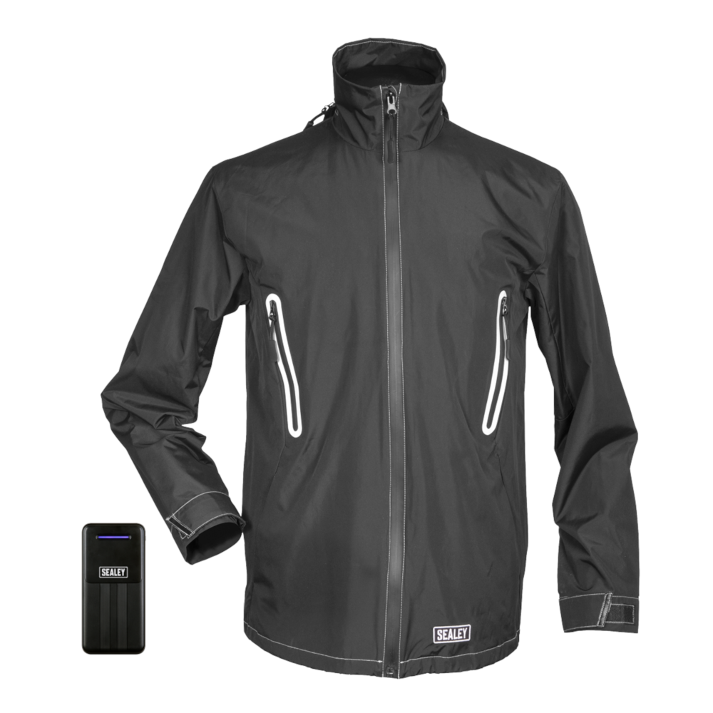 Sealey HJ00KIT Heated Rain Weather Coat Jacket 5V with Powerbank