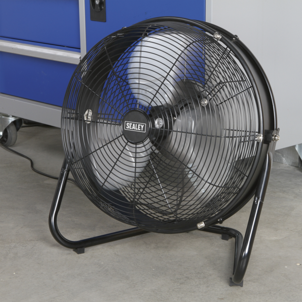 Sealey HVF18IS 18" 3 Speed Industrial High Velocity Portable Air Cooling Floor Fan with Internal Oscillation 58W 230V