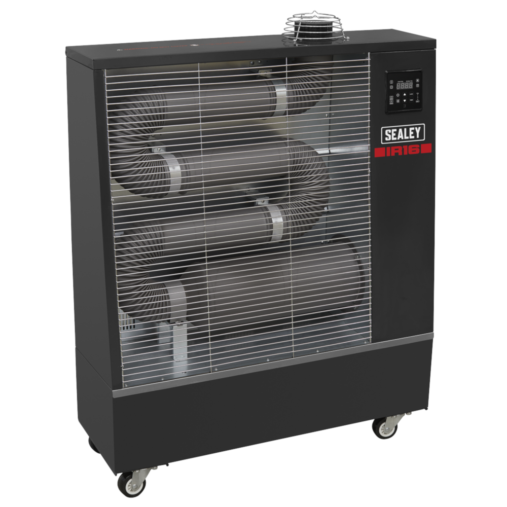 Sealey IR16 Industrial Infrared Diesel Fuel Heater, 55,000BTU 16kW 230V