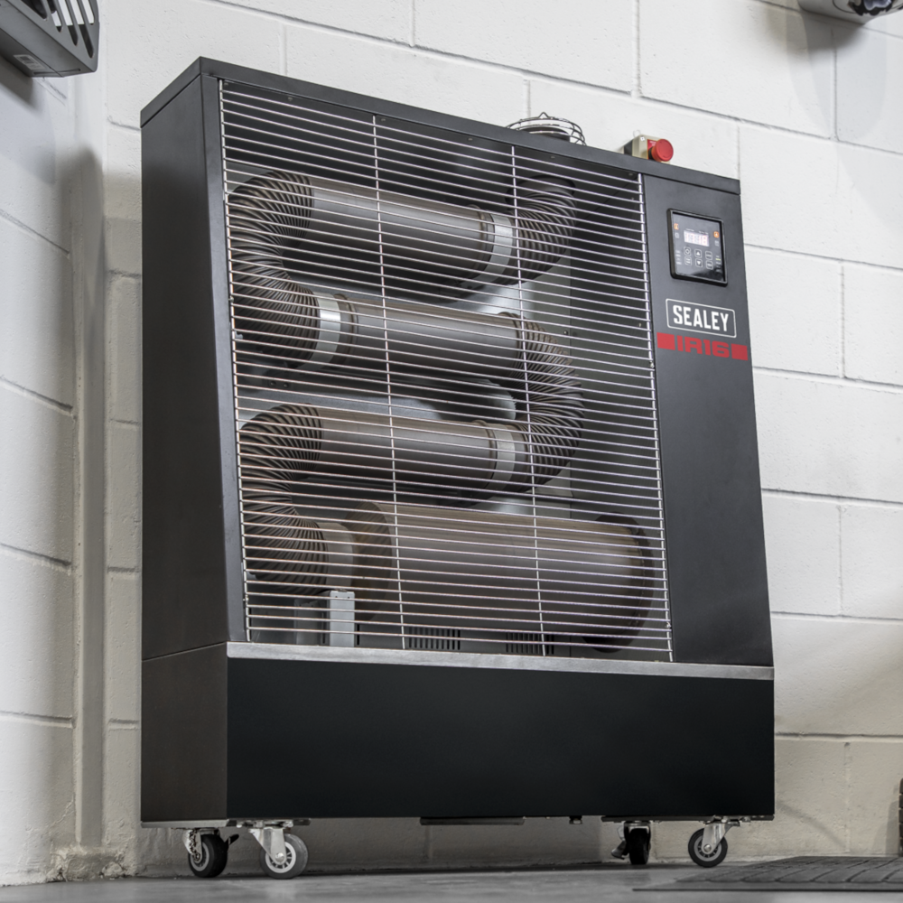 Sealey IR16 Industrial Infrared Diesel Fuel Heater, 55,000BTU 16kW 230V