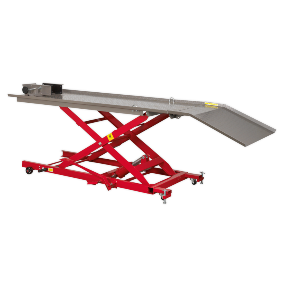 Sealey MC454 Heavy Duty Hydraulic Motorcycle Bike Garage Workshop Support Ramp Bench Lift 450kg