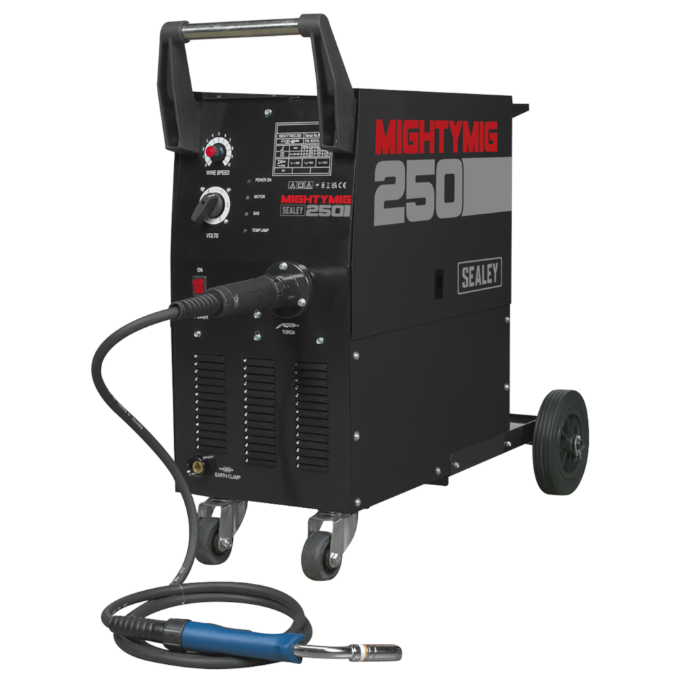 Sealey MIGHTYMIG250 Professional Gas/Gasless MIG Welder with Euro Torch, 250A, 230V