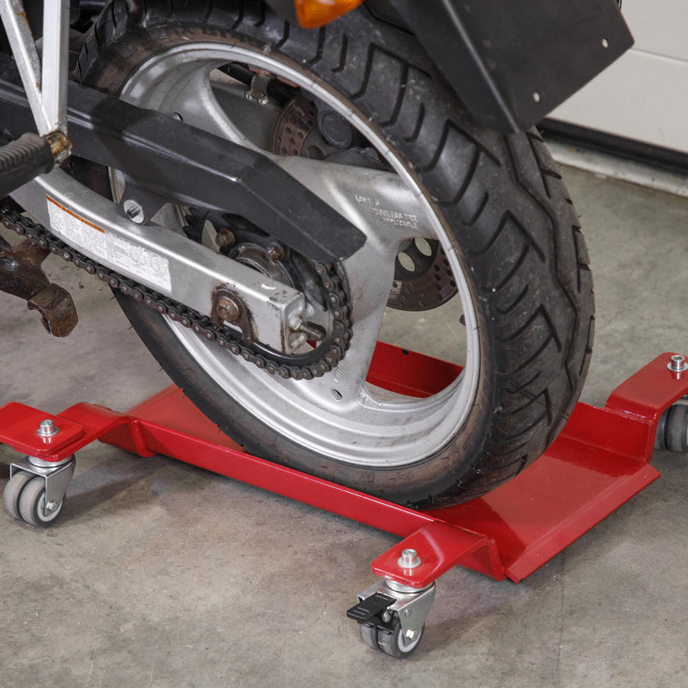 Sealey MS0630 Rear Wheel Motorcycle Bike Garage Workshop Side Support Stand Transport Dolly Trolley 500kg Capacity