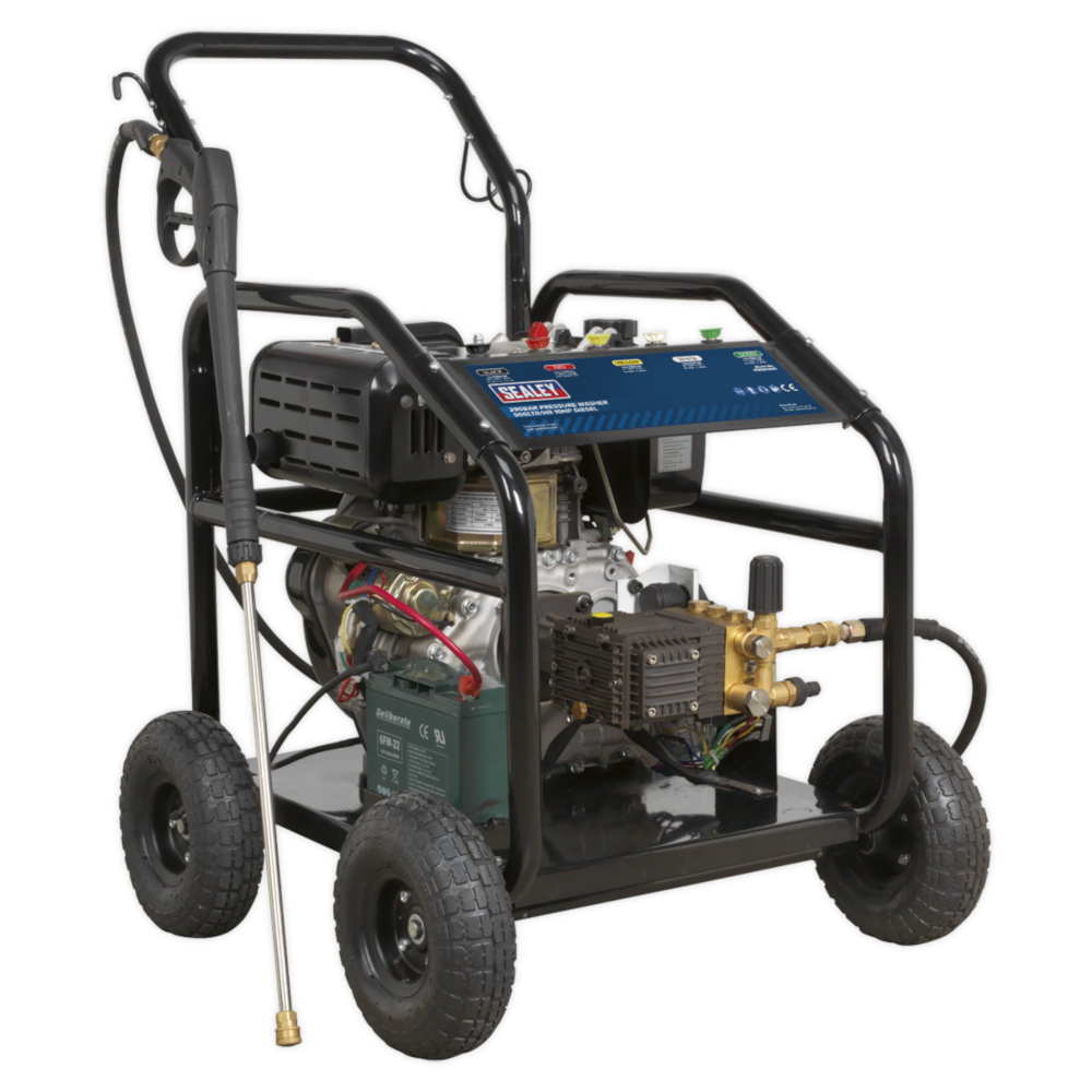 Sealey PWDM3600 Heavy-Duty Diesel Pressure Washer Jet Cleaner, 290bar, 4-Stroke, 418cc, 10hp