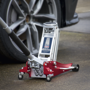 Sealey RJAS1550 1.5 Tonne Aluminium Low Entry Profile Garage Workshop Lifting Trolley Jack with Rocket Lift