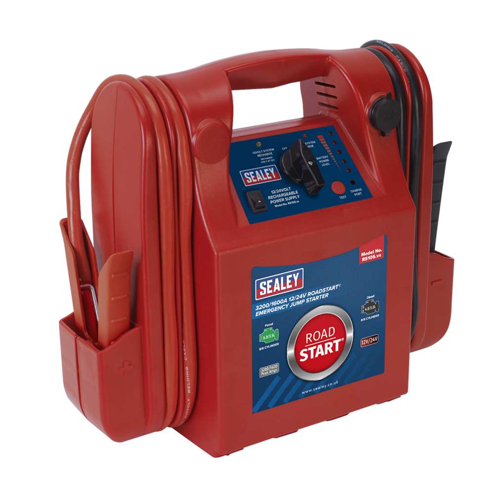 Sealey RS105 RoadStart Emergency Vehicle Battery Jump Starter Charger 3200A 1600A 12V 24V
