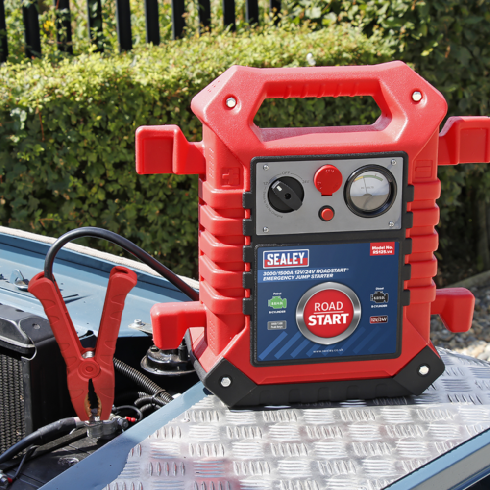 Sealey RS125 RoadStart Emergency Vehicle Battery Jump Starter Charger 3000A 1500A 12V 24V